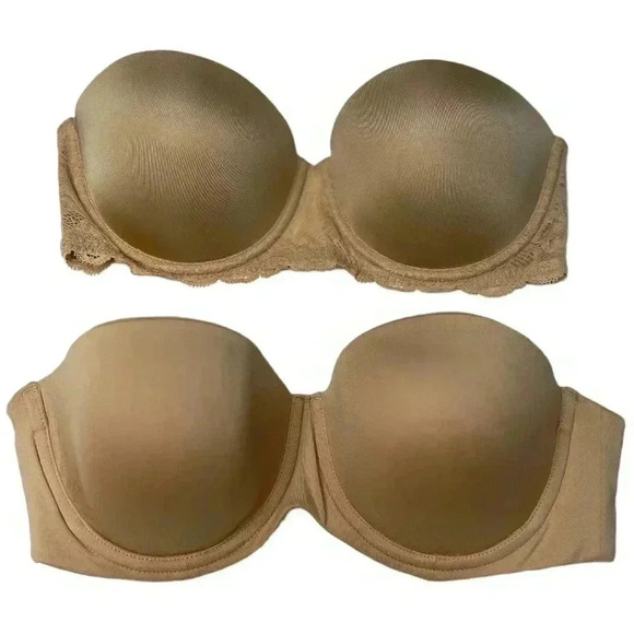 Calvin Klein Strapless Bra Bundle – Set of 2, Nude, Size 32D - Picture 2 of 13